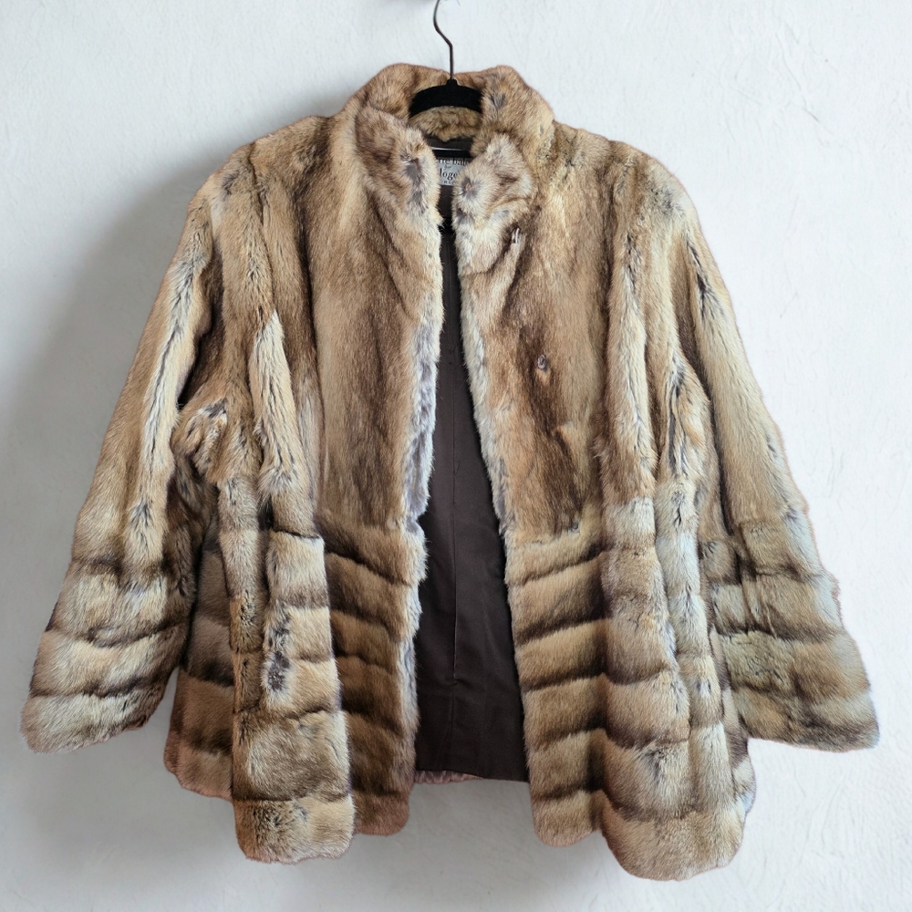 Balmain Paris Luxurious Tan Fur Coat